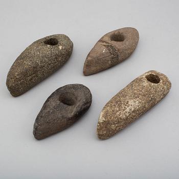 Four late neolithic stone axes.