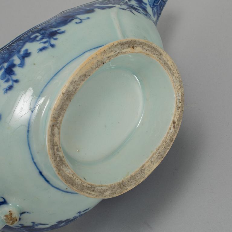 A group of eight blue and white objects, Qing dynasty, 18th-20th century, one presumably Japan.