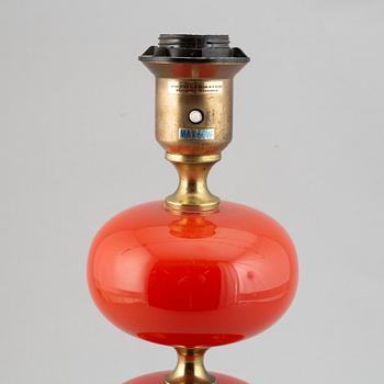 A brass and glass table lamp from AB. Stilarmatur, Tranås, Sweden, 1970s.