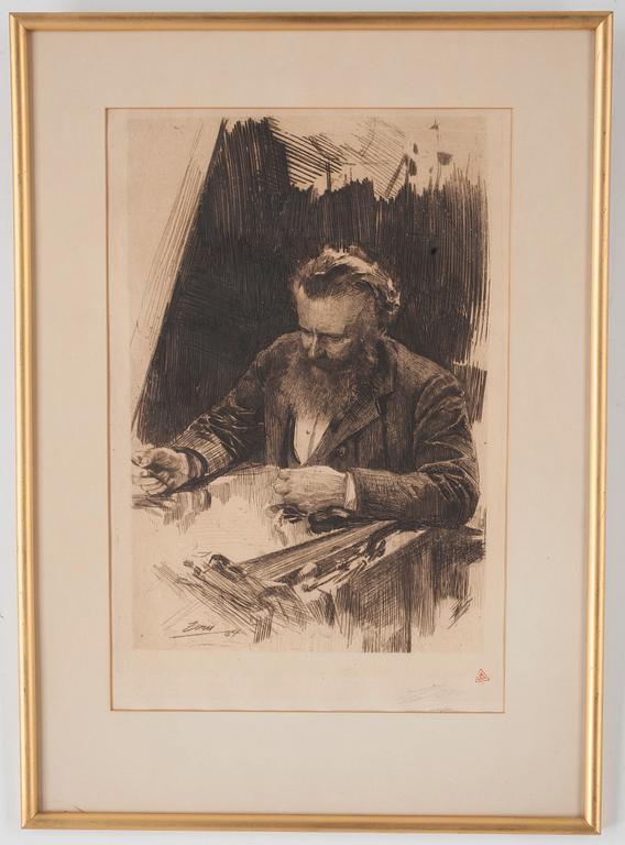 ANDERS ZORN, etsning (III état av III), 1884, signerad med blyerts.