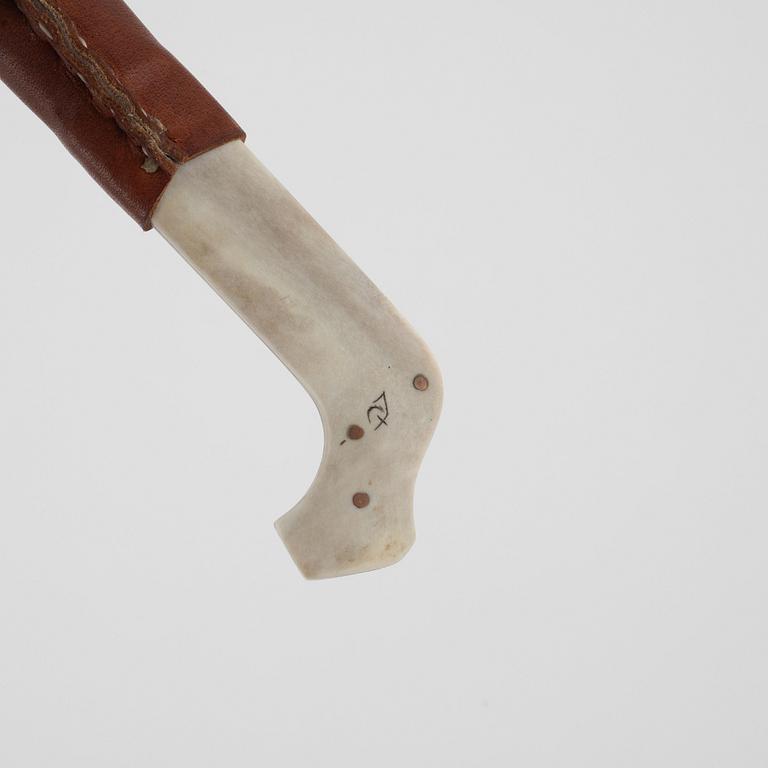 Patric Jonsson, a reindeer horn knife, signed.