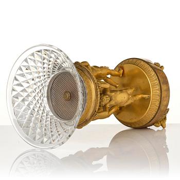 An Empire ormolu and cut glass centerpiece in the mannor of Pierre-François Feuchère, Paris, ca 1820.