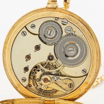 Omega, fickur, 18K guld, kedja i 18K guld, 51 mm.