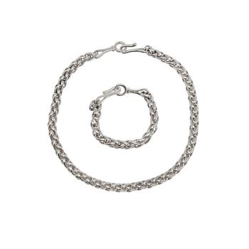 374. Vivianna Torun Bülow-Hübe, a sterling necklace and bracelet, by Georg Jensen, Copenhagen post 1945,