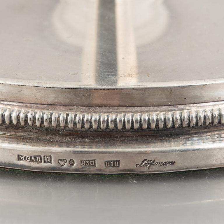 Two pairs of Swedish silver candlesticks, including Eric Löfman, MGAB, Uppsala 1979-1982.