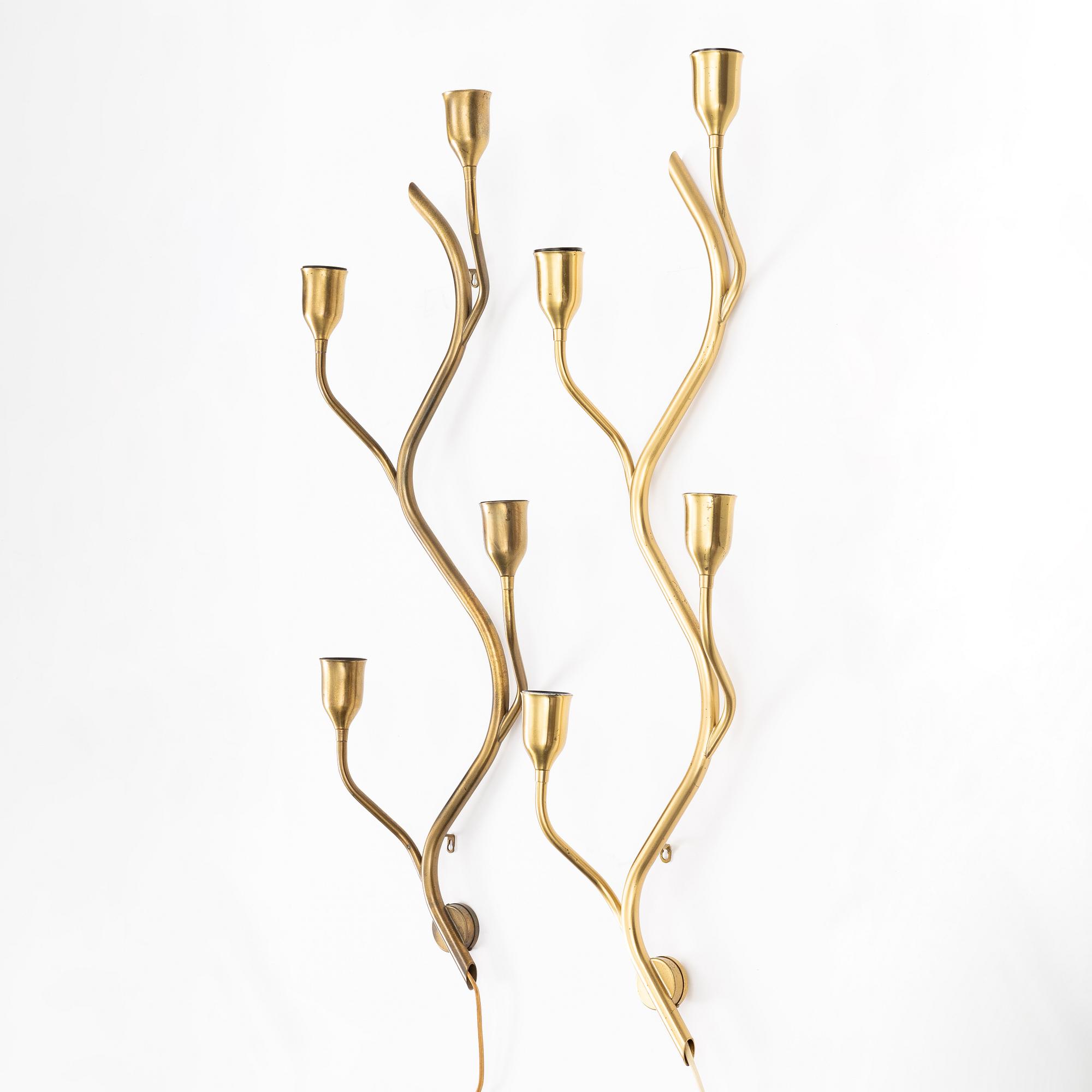 A pair of wall lamps, Astra, Norway, 1940s/50s.