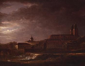 374. Carl Johan Fahlcrantz, Uppsala cathedral in moonlight.