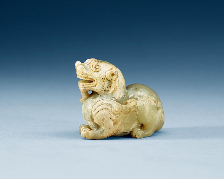 FIGURIN, nefrit. Qing dynastin eller äldre.