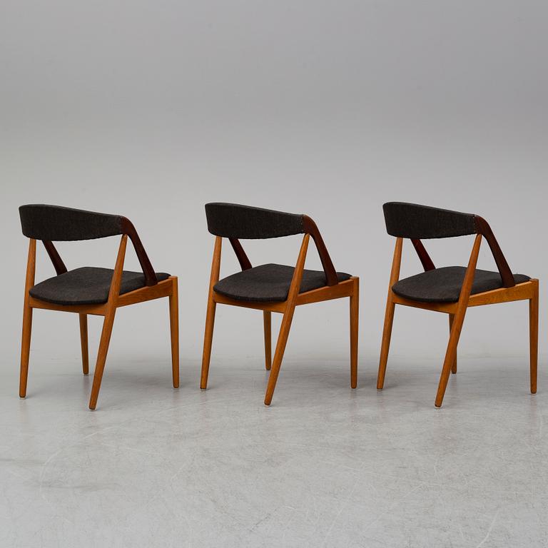 A set of three 1950's-60's chairs by Kai Kristensen, Denmark.
