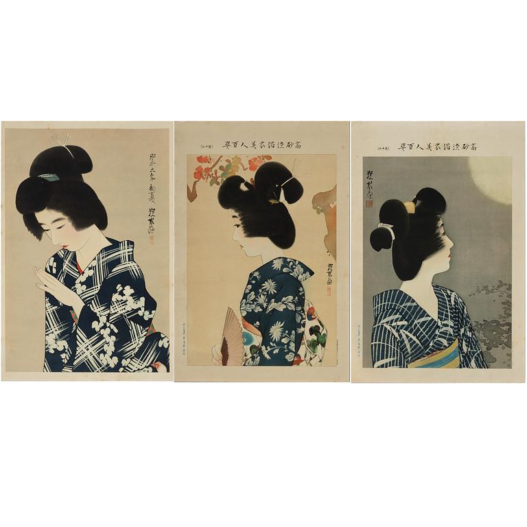 Ito Shinsui, 'Grace', 'Summer Fan' and 'Fireworks'.