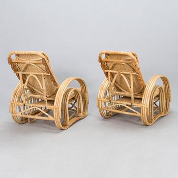 A rattan lounger, late 20th century.