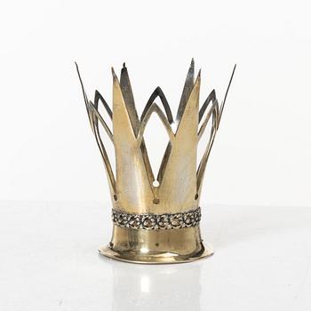 Brudkrona, delvis förgyllt silver, K & EC, Göteborg 1953.
