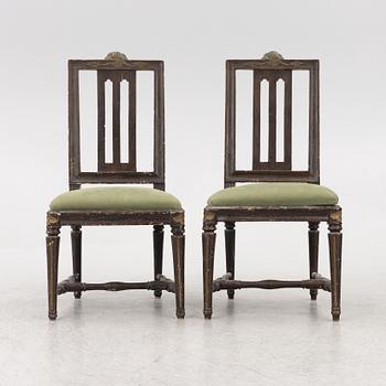 Stolar, ett par, Stockholmsarbeten, av Johan Hammarström, (mästare i Stockholm 1794-1812).sent 1700-tal, Gustavianska.