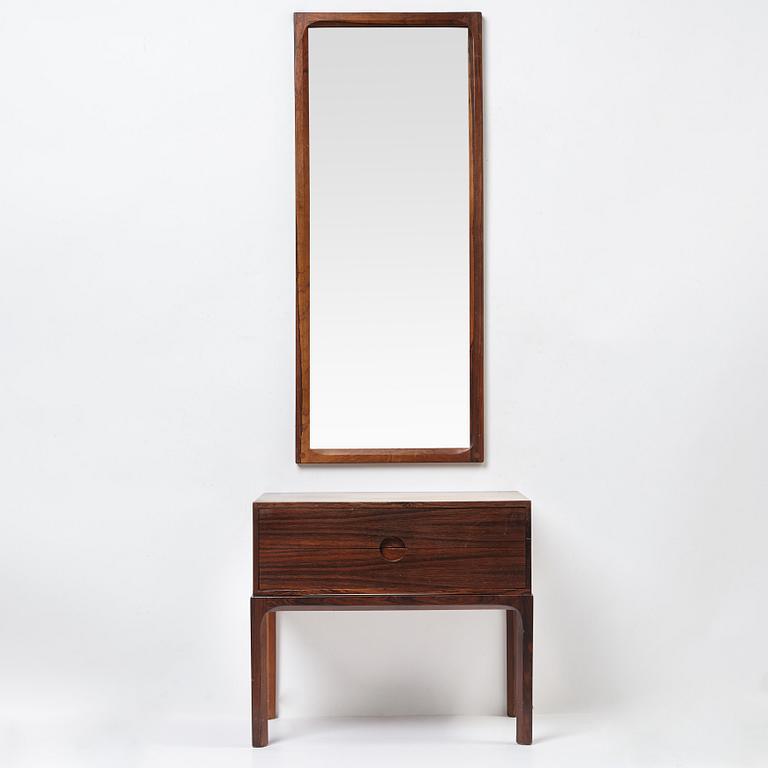 AKSEL KJERSGAARD, hallmöbel och spegel, Odder, Danmark, 1950-/60-tal.