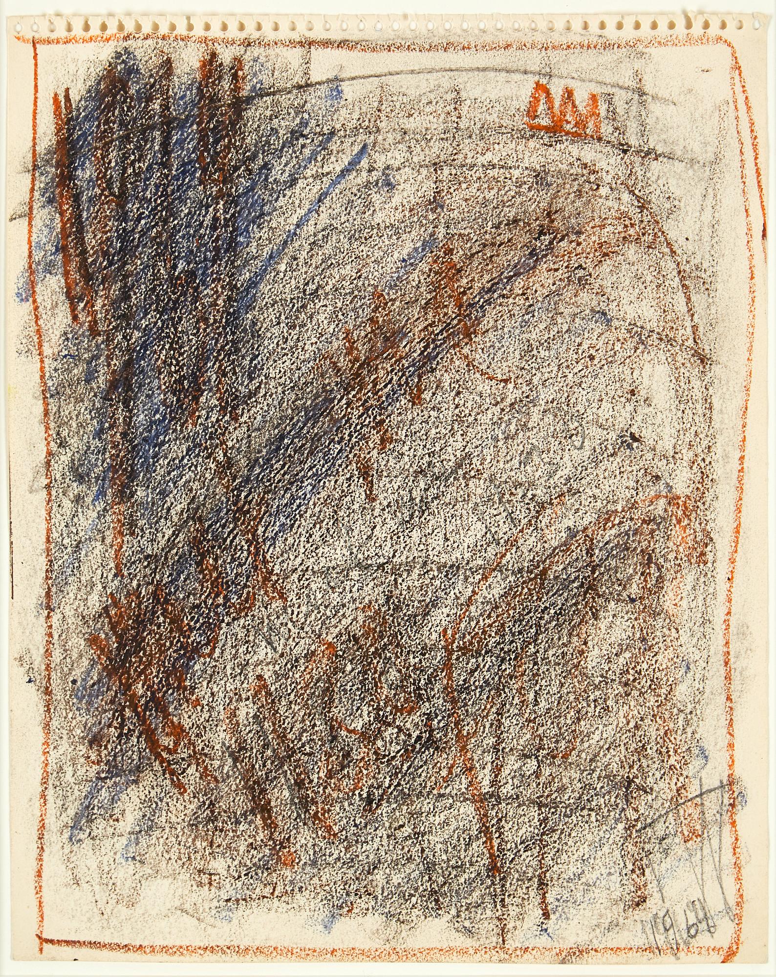 Eddie Figge,mixed media on paper, signed and dated 1964.