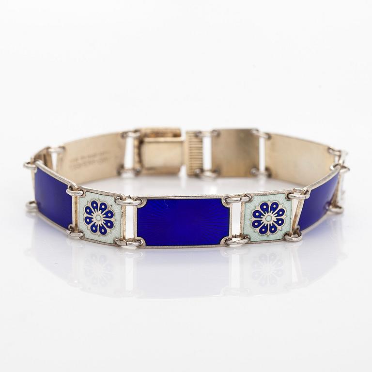 David Andersen, a sterling silver and enamel bracelet, Norway.