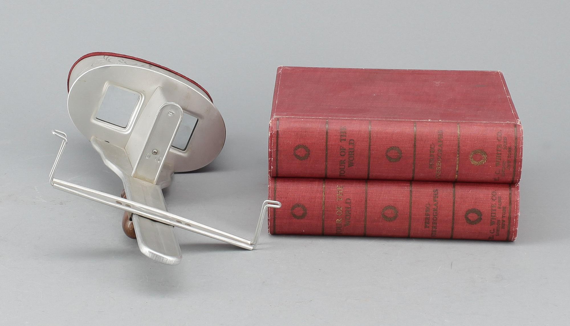 STEREOSKÅP med BILDER i ASK, tidigt 1900-tal.