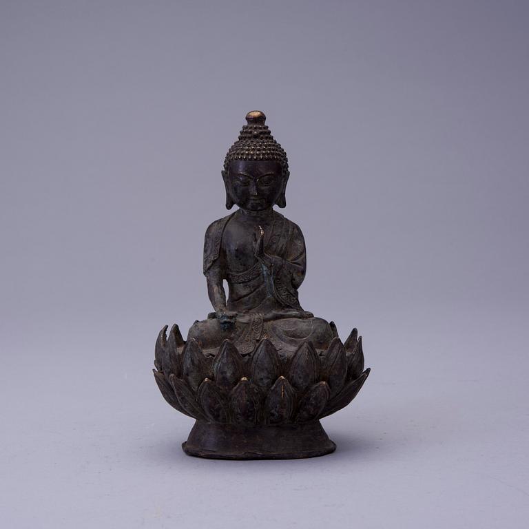 BUDDHA, skulptur, mässing, Kina / Tibet, 1900-tal.