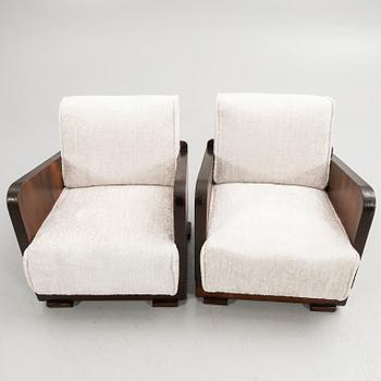 Armchairs, a pair, Art Deco style, 20th century.