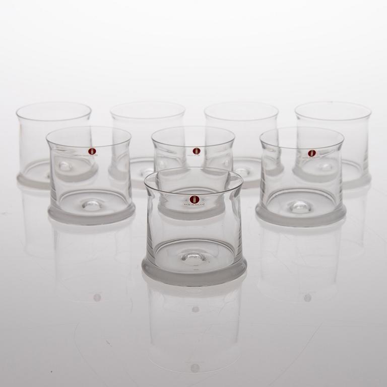 TAPIO WIRKKALA, GLASSERVIS, 1 + 8 delar, "Kapteenin lasisto", Iittala. Formgivna 1963.