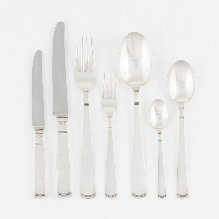 Jacob Ängman, a silver cutlery, model Rosenholm, GAB, Stockholm, some 1966.