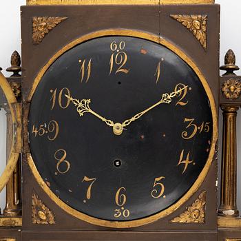 A Gustavian wall clock, 19th century.