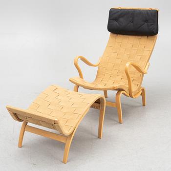 Bruno Mathsson, a 'Pernilla' easy chair and a foot stool, Dux, Sweden.