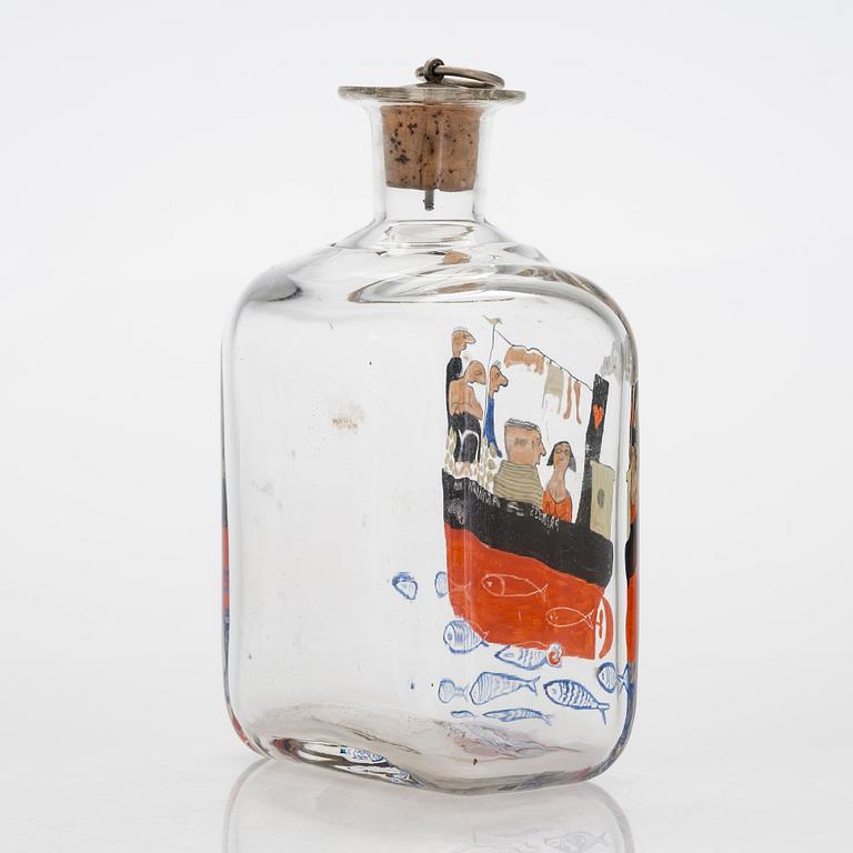 Tapio Wirkkala, a glass 'Princess Armada' liquor bottle signed TW Iittala -48.