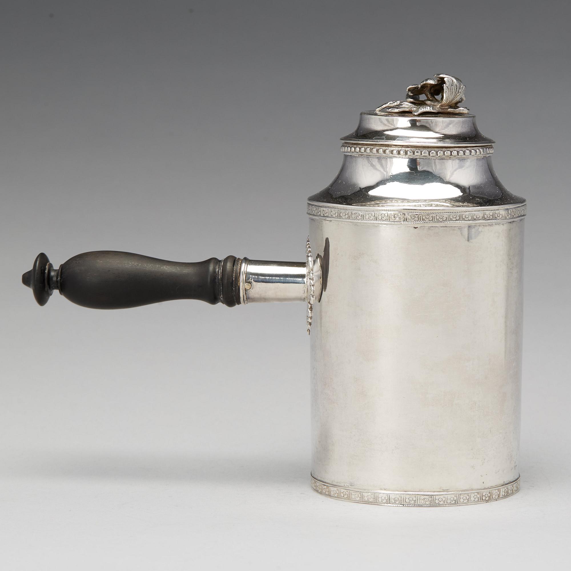 Erik Lemon, kaffekanna, silver, Uppsala 1782. Gustaviansk.
