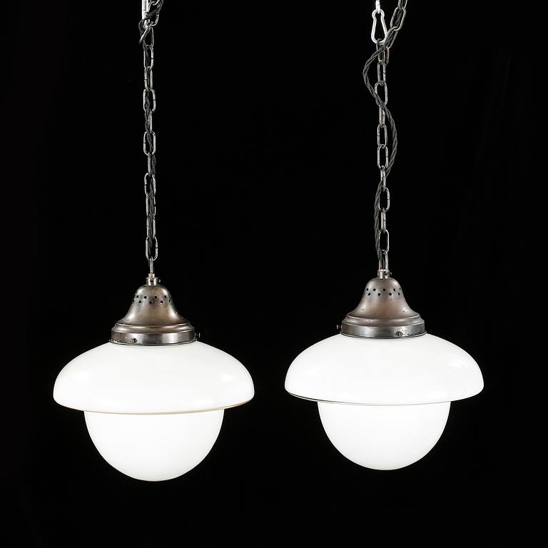 A pair of ceiling lamps from ASEA, model "Viktoria", first half of the 20th century, hight ca 30 cm.