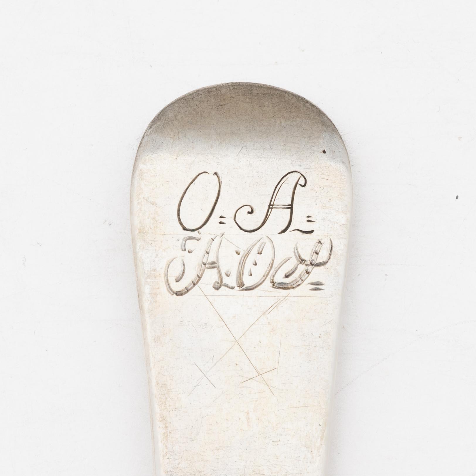 A Swedish silver spoon, mark of Friedrich Heinrich Klinck, Stockholm 1753.