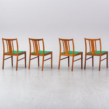 Four second half of the 20th century teak chairs.