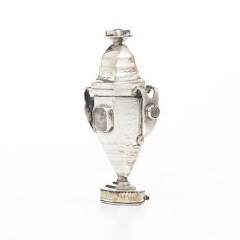 Scent box, silver, mark of Peter G.S. Hiller, Løgumkloster, Denmark (1777-1853).