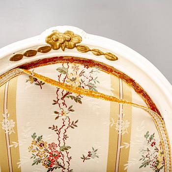 Stolar, sex stycken, rokoko 1700-talets mitt.