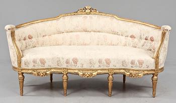 SALONGSGRUPP, 4 delar, gustaviansk stil, Myrstedt och Sterns Aktiebolag, Stockholm, omkring 1900.