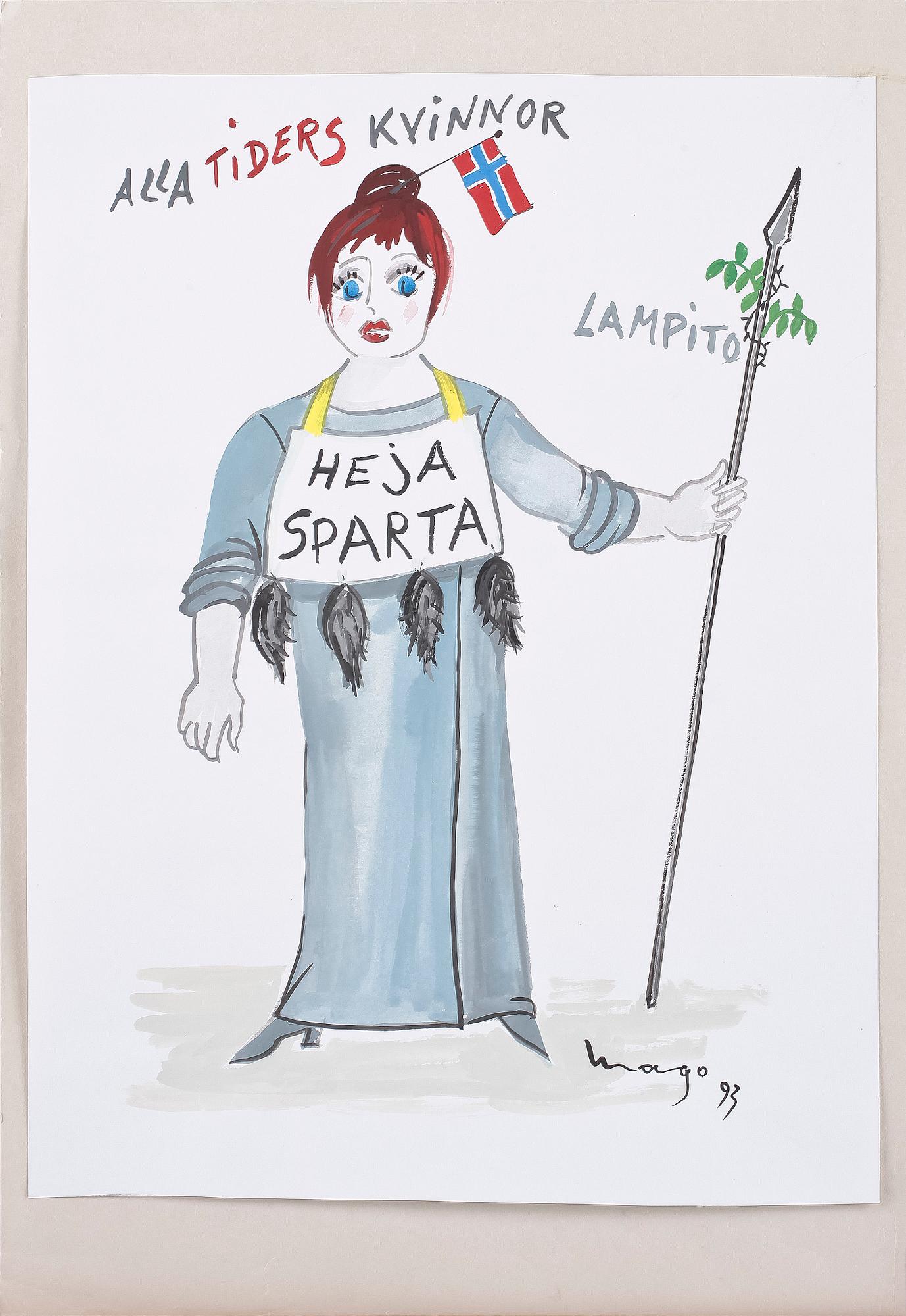 MAX GOLDSTEIN, dräktskisser, 15 st, flertalet sign o dat 1993.