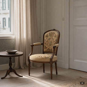 Karmstolar, ett par, Louis XVI-stil, 1800-tal,  Frankrike.