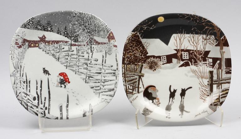 JULTALLRIKAR, 8 st, porslin, Guldkroken.