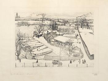 AXEL NILSSON, litografi, numr 20/23, sign och dat 1925.