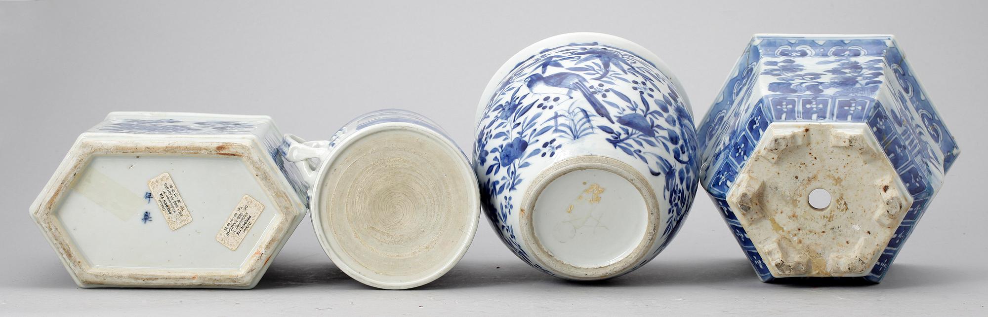 PARTI KINAPORSLIN, 4 st, bla Qianlong, Kina 1700-tal till 1900-tal.