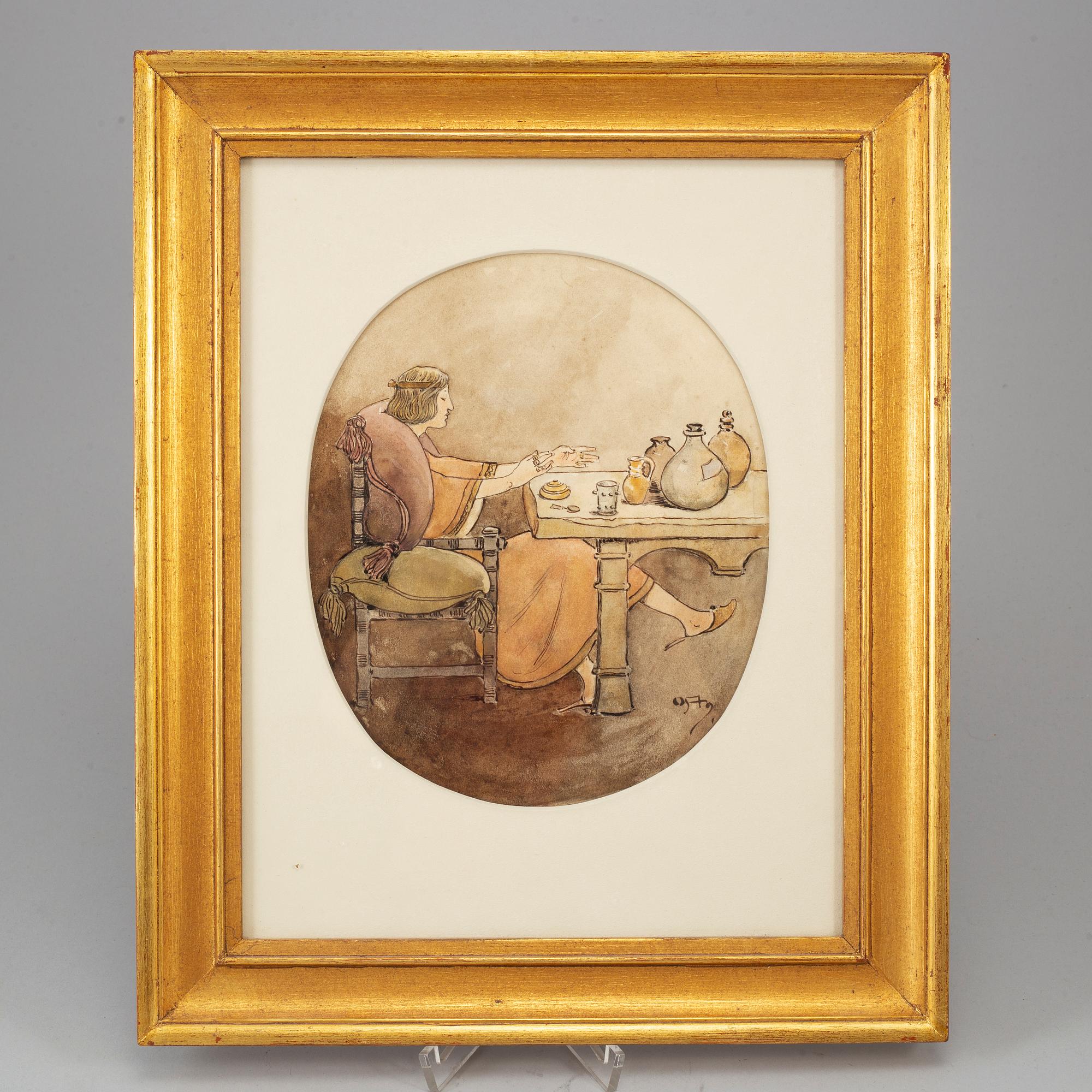 OTTILIA ADELBORG, watercolour, signed.