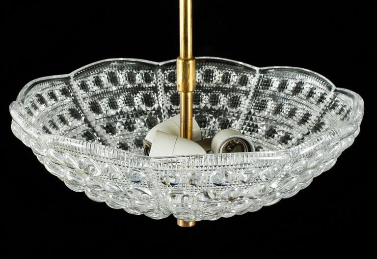 TAKPLAFOND, glas, Carl Fagerlund, omkring 1900-talets andra hälft. Höjd ca 50 cm.