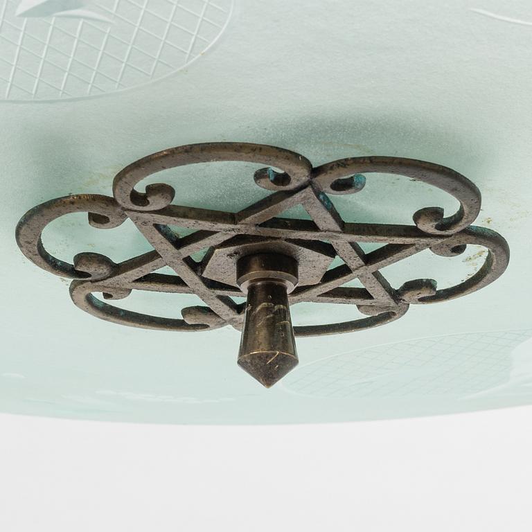 A Swedish Grace ceiling lamp, 1920's/30's.