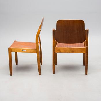 ÅKERBLOM-TUOLEJA, 6 kpl, Gunnar Eklöf, valmistaja Asko 1953.