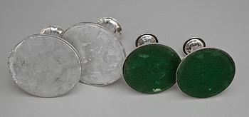 LJUSSTAKAR, 2 par, silver, bl a Norge 1900-tal.