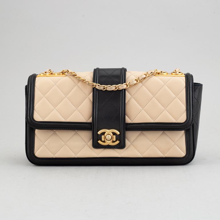 Chanel, a two tone quilted leather 'Flap Bag', 2014-15.