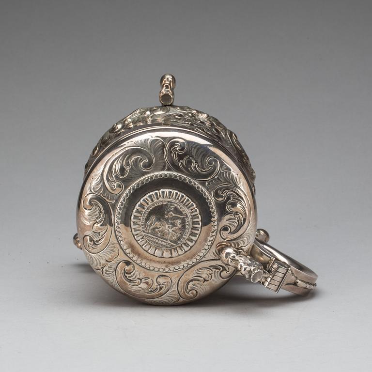 DRYCKESKANNA, silver, barockstil. Adolf Landoff & Son Göteborg, 1949. Ca 1000gr.