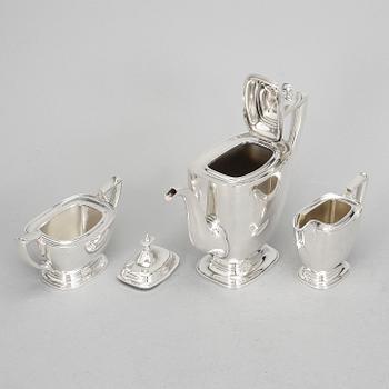 KAFFESERVIS, 3 delar, sterlingsilver, Gorham, Providence, Rhode Island, USA, 1927. Vikt ca 1350g.