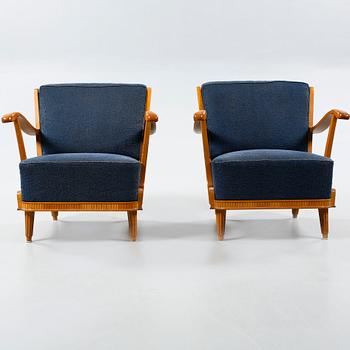 A pair of lounge chairs, deisgned by Svante Skogh for Förenade Möbelfabriken in Linköping, 1940s.
