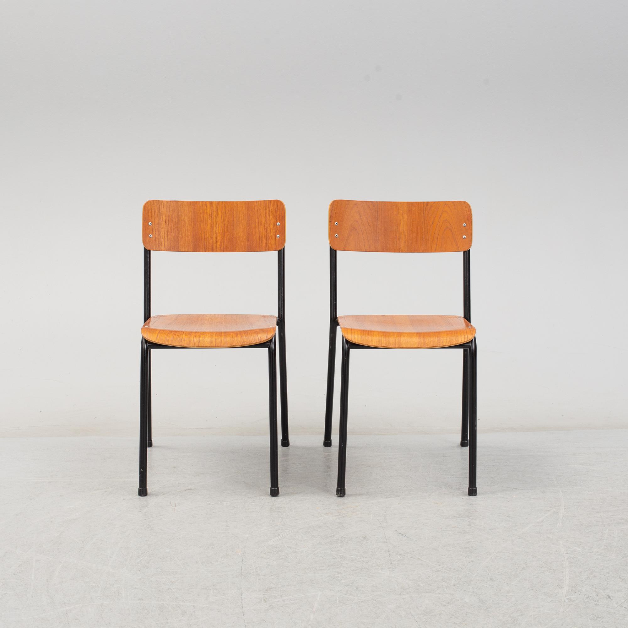 STOLAR, 6 st, Grythyttan Stålrörsmöbler, 1900-talets andra hälft.